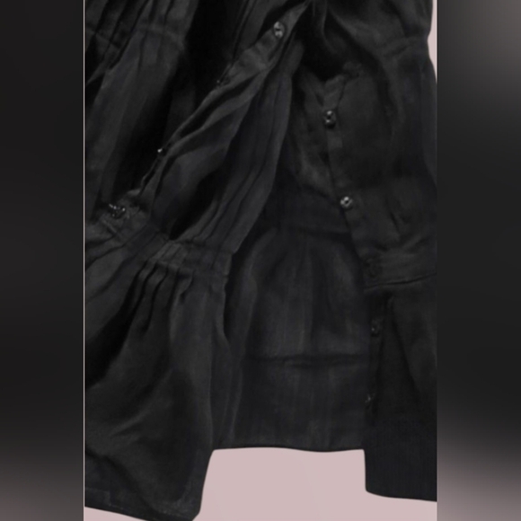 MAURICE'S WOMEN'S BLACK LOLITA/PARCIE STYLE CRINKLED CHIFFON BLOUSE SZ. MED - Picture 6 of 6